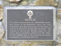 A plaque dedicated to the Aboriginal people of the area